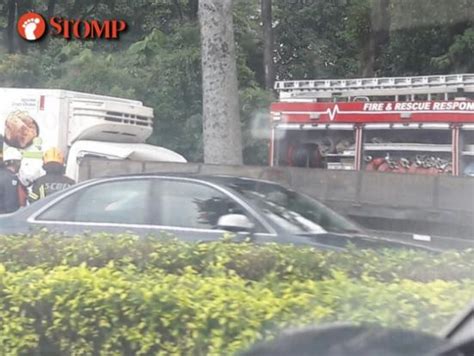scdf rescue driver trapped in lorry after multiple vehicle collision on cte