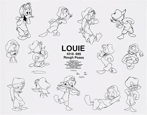 Walt Disney Sketches Louie Duck Walt Disney Characters Photo