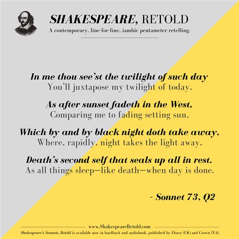 In Me Thou Seest The Twilight Of Such Day Sonnet 73 By William
