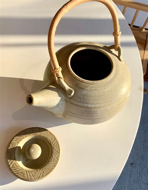 Stoneware Teapot Glazed In Parchment Etsy Hong Kong