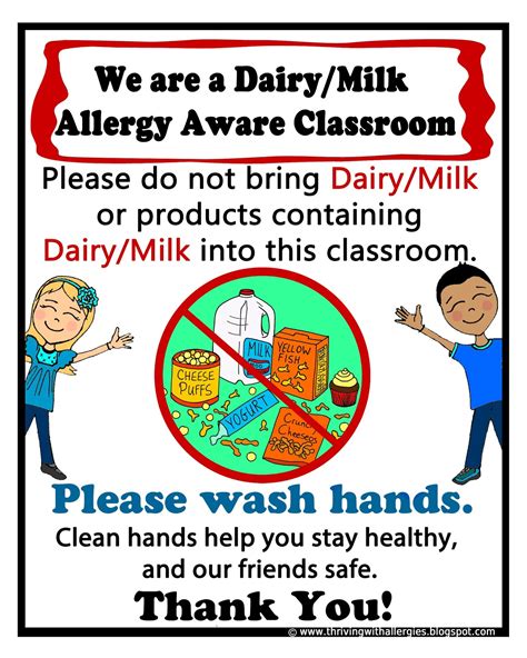 Thriving With Allergies Food Allergy Alert Daycareschool Handouts And
