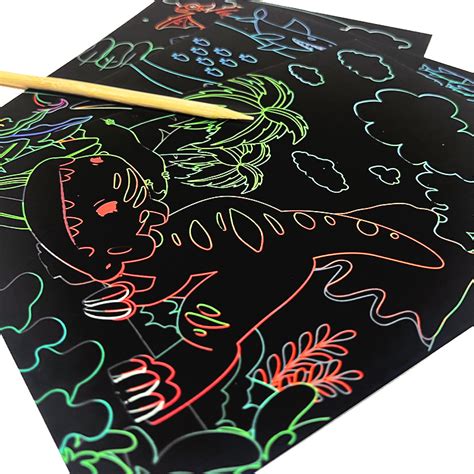Dinosaur Scratch Art Cards Bumper Pack Kids Stuff For Less