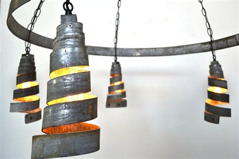 Wine Barrel Ring Chandelier Bajan Curvilinear Made From Retired