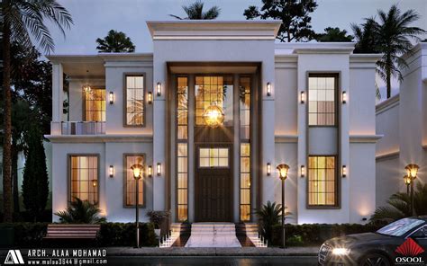New Classic Villa On Behance Facade House House Outside Design