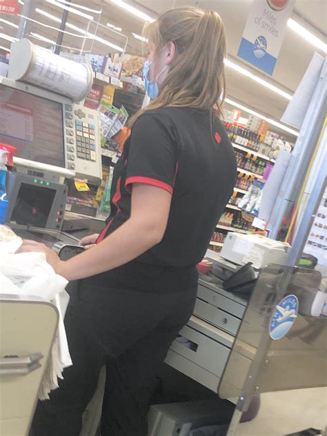 Teen Cashier At The Local Grocery Store Spandex Leggings And Yoga