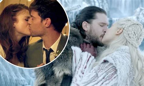 game of thrones star kit harington admits it was odd to kiss emilia clarke daily mail online