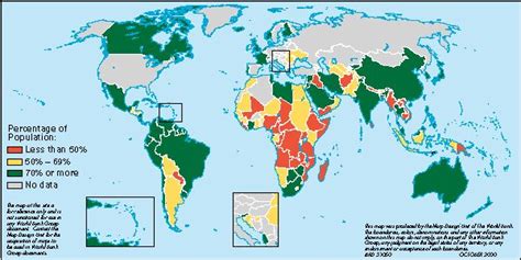An arabian country in the list of the safest countries might seem old. Map of access to safe water throughout the world (With ...