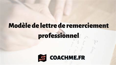 Modèle De Lettre De Remerciement Professionnel