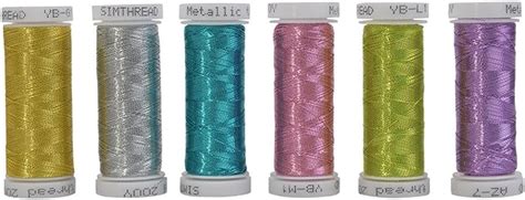 Simthreads 6 Assorted Colors Metallic Machinehand
