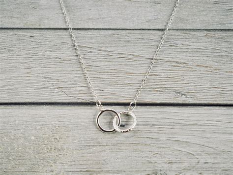 Silver Infinity Necklace Sterling Silver Interlocking Circles