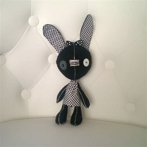 Maybe you would like to learn more about one of these? Black and White Bunny Stuffed Animal Goth Gift Ooak Plush ...