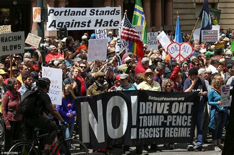 Pro Trump And Anti Fascist Groups Hold Rival Protests Daily Mail Online