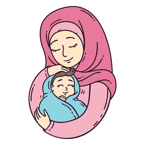 Muslim Mother And Daughter Illustration Stock Vector Illustration Of Traditional Veil 274749834