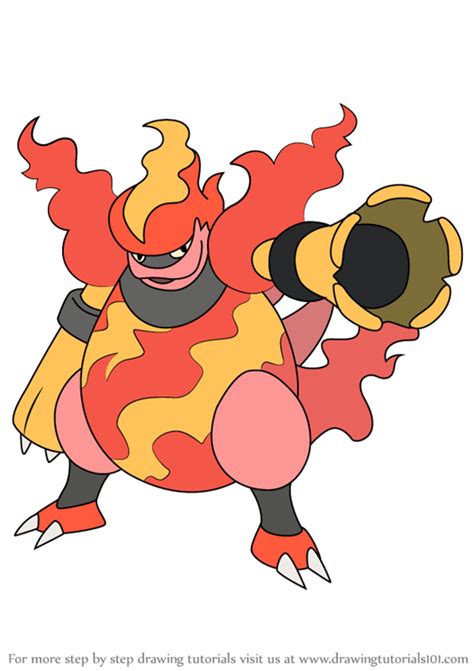 Learn How To Draw Magmortar From Pokemon Pokemon Step By