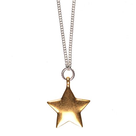 Hultquist Silver Necklace With Gold Star Pendant With Free Uk Delivery