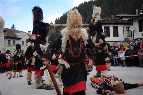 Traditional Kukeri Costume At The Festival Of The Masquerade Games