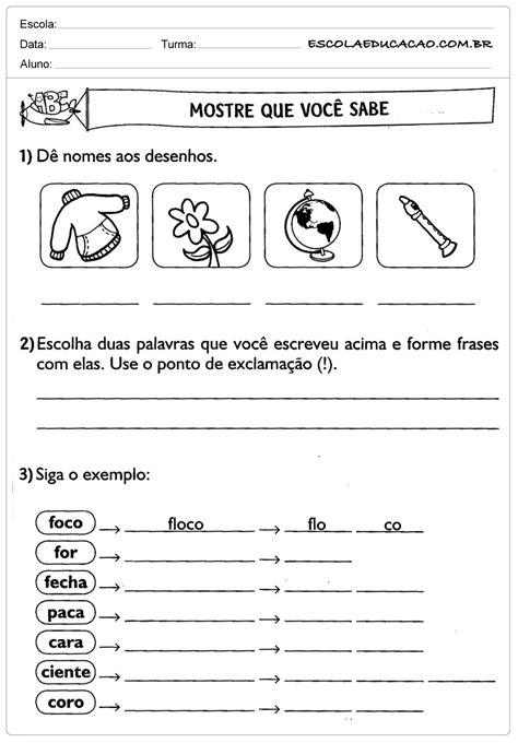 Atividades De Lingua Portuguesa Para O 3º Ano Educa
