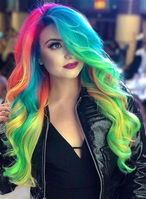 Check Out Our Variety Of Rainbow Hair Colors 2018 To See If One Suits