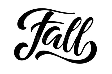 Word Fall Hand Written Lettering On White Background Vector