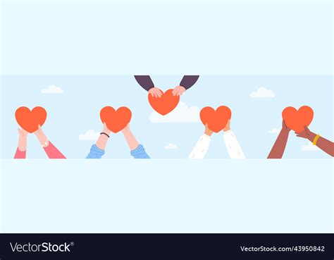 Generosity Hands Giving Heart Social Unity Symbol Vector Image