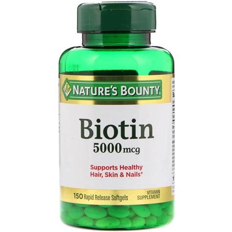 Natures Bounty Biotin 5000 Mcg 150 Rapid Release Softgels By Iherb