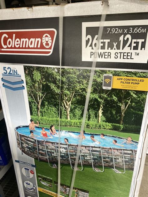 New Coleman 26 X 52 Power Steel Oval Above Ground Swimming Pool Set