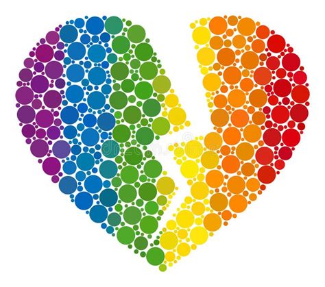 Rainbow Broken Heart Composition Icon Of Circles Stock Vector Illustration Of Dotted Married