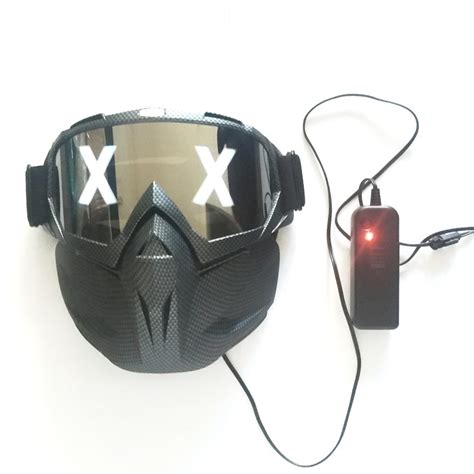 Luminous Half Face X Glowing Eyes Led Lights Mask Diy Eyewear Pc Masks Removable Unisex Masks Dj