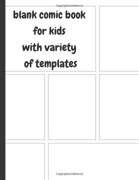 Blank Comic Book For Kids With Variety Of Templates Draw Your Own