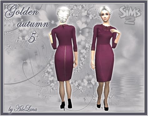 Mod The Sims Golden Autumn Collection Of Clothes For Elder Female