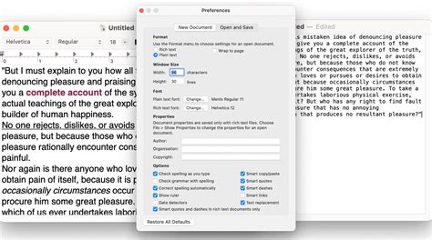 How To Set The Default Settings In Textedit For Macos