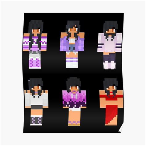 Aphmau Minecraft Skins Sticker Pack Mystreet Poster For Sale By