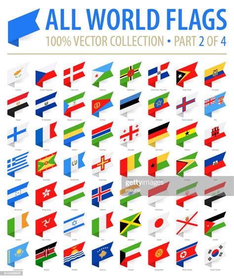 World Flags Vector Isometric Label Flat Icons Part 2 Of 4 High Res