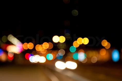 City Lights Defocused Abstract Night Stock Image Colourbox