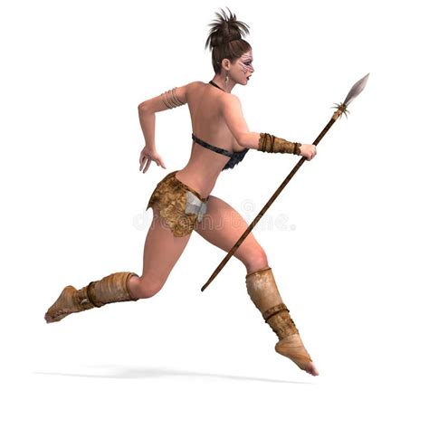 Female Fantasy Barbarian Stock Illustration Illustration Of Spear