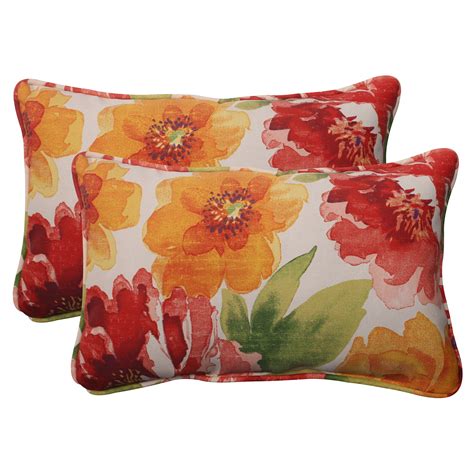 Pillow Perfect Primrose Floral 185 X 115 In Rectangle Throw Pillow Set Of 2