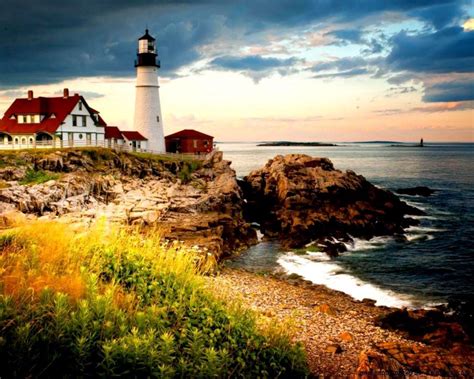 Summer Sunset Lighthouse Desktop Wallpapers Top Free Summer Sunset