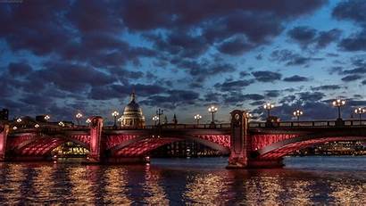 London Landscape Night River Thames Desktop Background