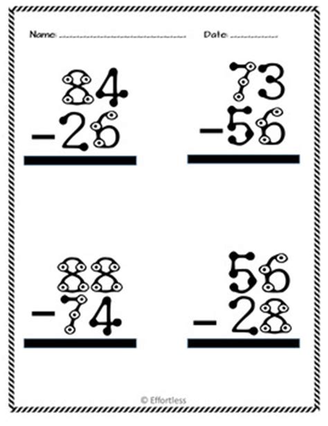 Touch math on pinterest flash cards printables and bulletin. Touch Math Subtraction Worksheets: Double Digit With and without regrouping