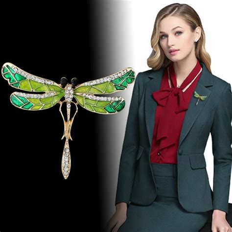 Crystal Vintage Dragonfly Brooches For Women Large Insect Brooch