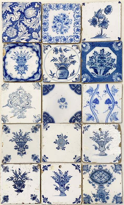 Lot 81 Fifteen Dutch Delft Blue And White Tiles