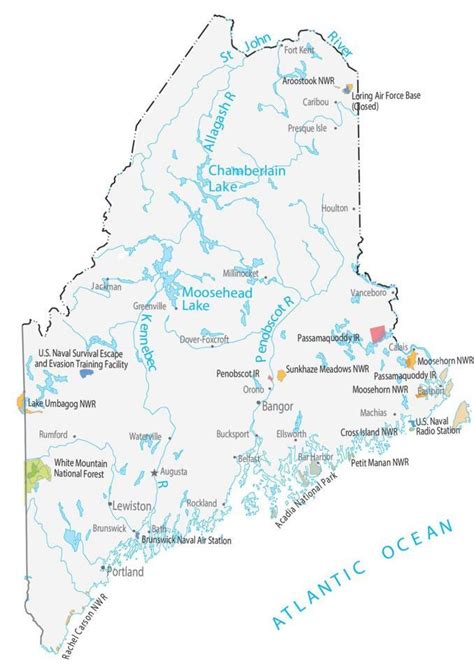 Map Of Maine Cities And Roads Gis Geography