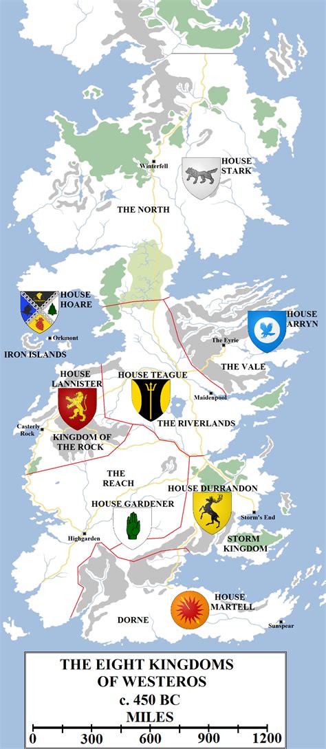 Map Of Seven Kingdoms Map Of The World