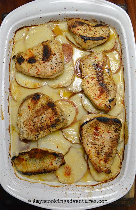 Shake a little salt and pepper on top of your pork chops and place them on top of it all. Baked Pork Chops & Scalloped Potatoes | Recipe | Scalloped ...