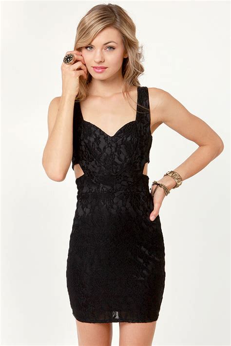 sexy cutout dress black dress lace dress 42 00 lulus