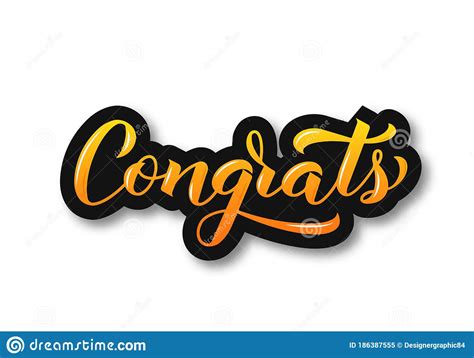 Congrats 3d Calligraphy Lettering Isolated On White Congratulation