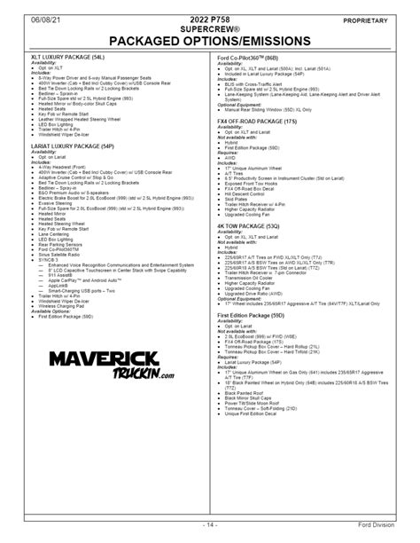 2022 Ford Maverick Ordering Guide Maverick Truckin