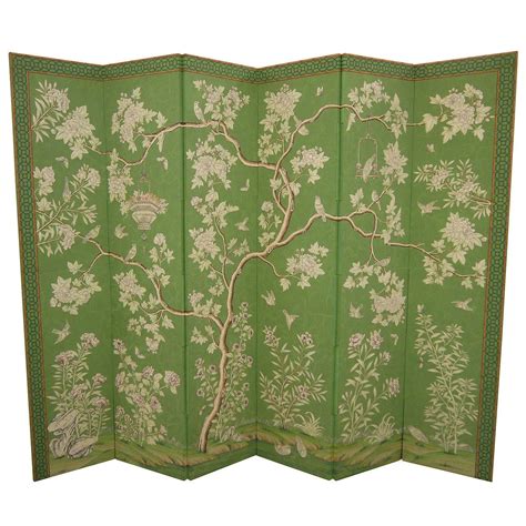 Gracie Handpainted Chinese Wallpaper Screen From A Unique Collection