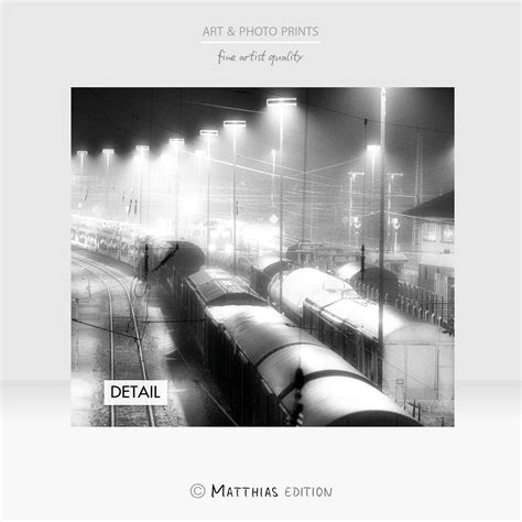 Midnight Trains Poster Photo Railway Station In Black And White Etsy