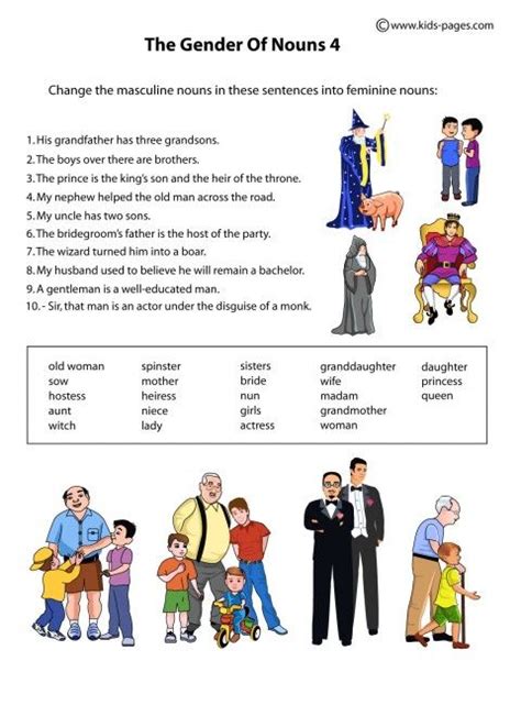 For 1st Grade Punctuation Worksheets Gender Nouns Worksheets Worksheet
